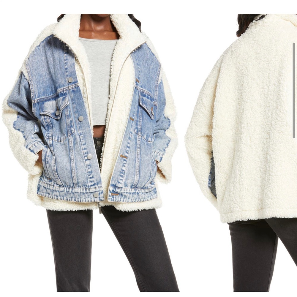 BlankNyC faux shearling and denim jacket